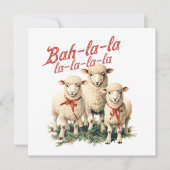 Bah La La Schattigee Retro Kerstschaap Feestdagenkaart (Voorkant)