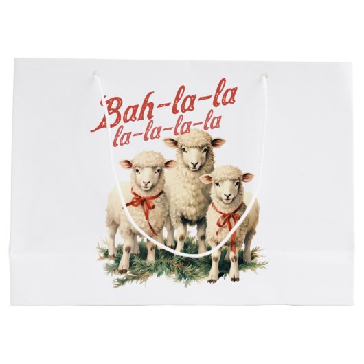 Bah La La Schattigee Retro Kerstschaap Groot Cadeauzakje (Achterkant)