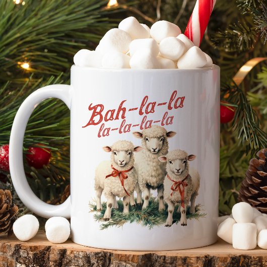 Bah La La Schattigee Retro Kerstschaap Koffiemok