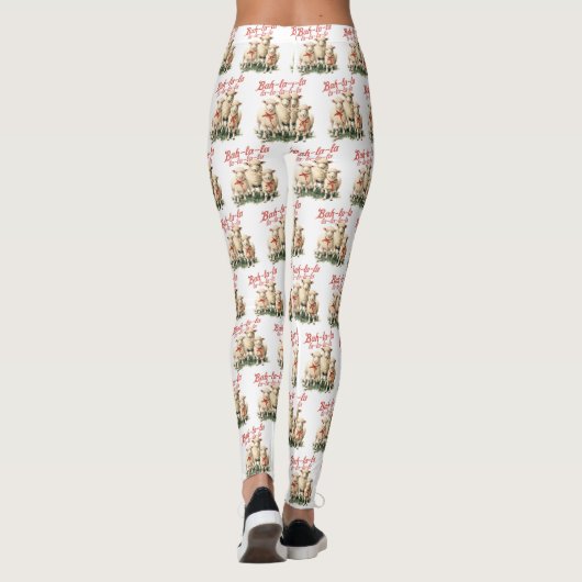 Bah La La Schattigee Retro Kerstschaap Leggings (Achterkant)