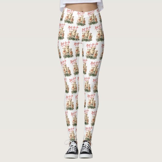 Bah La La Schattigee Retro Kerstschaap Leggings (Voorkant)