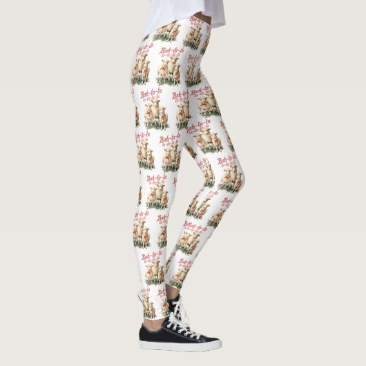 Bah La La Schattigee Retro Kerstschaap Leggings (Rechts)
