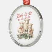 Bah La La Schattigee Retro Kerstschaap Metalen Ornament (Links)