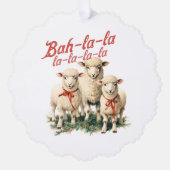 Bah La La Schattigee Retro Kerstschaap Ornament Kaart (Voorkant)