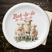 Bah La La Schattigee Retro Kerstschaap Papieren Bordje