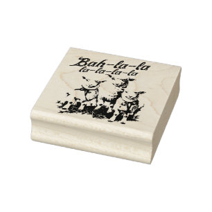 Bah La La Schattigee Retro Kerstschaap Rubberstempel