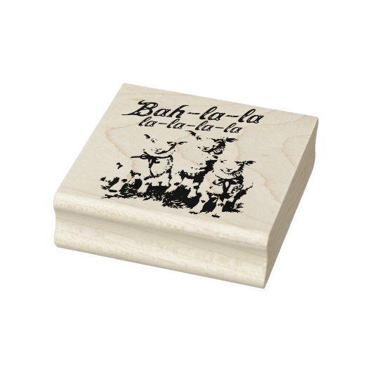 Bah La La Schattigee Retro Kerstschaap Rubberstempel (Stempel)