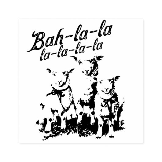 Bah La La Schattigee Retro Kerstschaap Rubberstempel (Afrduk)