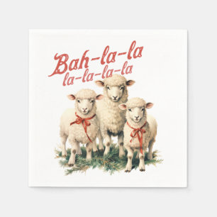 Bah La La Schattigee Retro Kerstschaap Servet