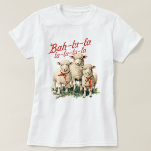 Bah La La Schattigee Retro Kerstschaap T-shirt