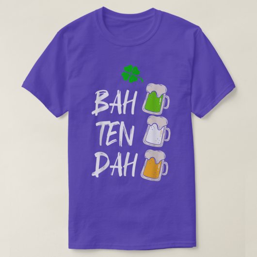 BAH TEN DAH Funny St Patrick's Day Beer Bartender T-shirt (Design voorkant)