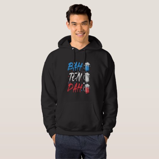 BAH TEN DAH Grappig 4 juli Bier Bartender Ameri Hoodie (Voorkant volledig)