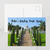 Baha'i Gardens, Haifa, Israël Briefkaart (Voorkant / Achterkant)
