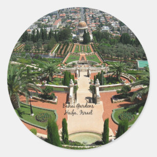 Bahai Gardens, Haifa, Israël, Ronde Sticker