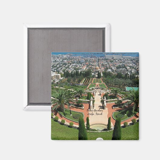 Bahai Gardens in Haifa, Israël Magneet (Voorkant / Achterkant)