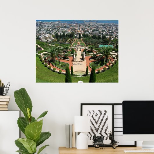 Bahai Gardens in Haifa, Israël Poster (Thuiskantoor)
