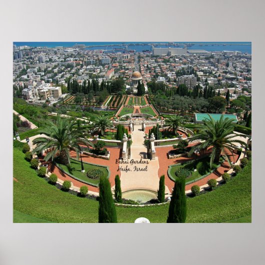 Bahai Gardens in Haifa, Israël Poster (Voorkant)