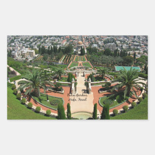 Bahai Gardens in Haifa, Israël Rechthoekige Sticker