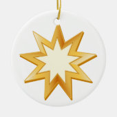 Baha'i geloof, gouden symbool keramisch ornament (Voorkant)