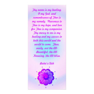 Baha'i Healing Prayer Rack Card Reclamekaart