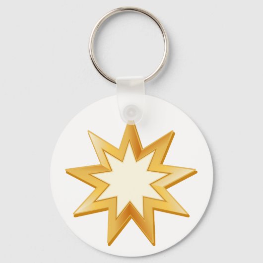 Baha'i Keyring Dubbelzijdig Sleutelhanger (Voorkant)