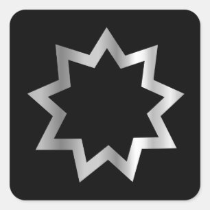 Bahai religie Symbool Negen puntige ster Vierkante Sticker