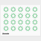Bahai ster green ronde sticker (Vel)