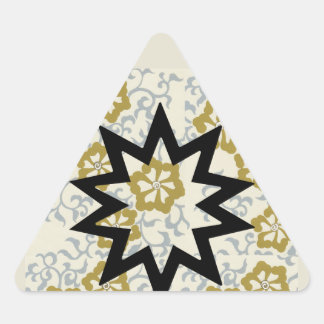 Baha'i ster op gouden en zilveren achtergrond sticker
