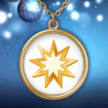 Baha'i-symbool Goud Vergulden Ketting<br><div class="desc">Een mooi cadeau. Vrede. De negenpuntige ster is een symbool van het Baha’i-geloof. Andere stijlen van dit ketting met dit ontwerp zijn ook beschikbaar.**** Let op: goudkleur in illustraties is niet metallic.***</div>