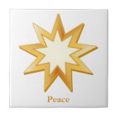 Baha'i Symbool Keramische Tegel Tegeltje (Voorkant)