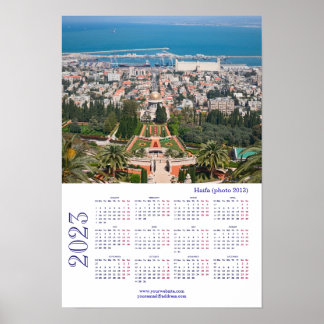 Bahá'í-tuinen, Haifa (foto 2013), Israël Poster