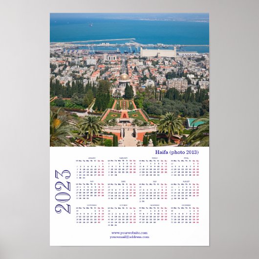 Bahá'í-tuinen, Haifa (foto 2013), Israël Poster (Voorkant)