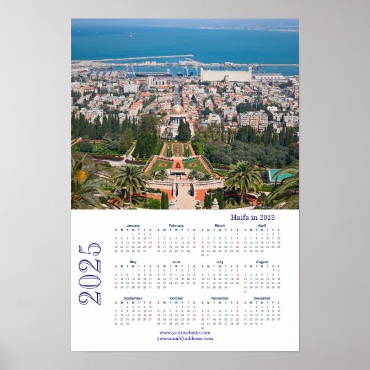 Bahá'í-tuinen, Haifa in 2013 , Israël  Poster (Voorkant)