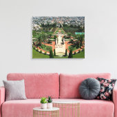 Bahai-tuinen in Haifa, Israël Canvas Afdruk (Insitu (Woonkamer))