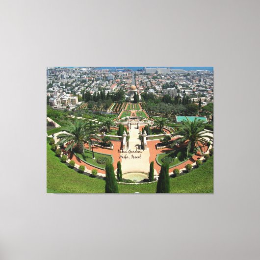 Bahai-tuinen in Haifa, Israël Canvas Afdruk (Voorkant)
