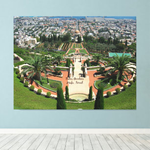 Bahai-tuinen in Haifa, Israël Canvas Afdruk