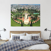 Bahai-tuinen in Haifa, Israël Canvas Afdruk (Insitu (Slaapkamer))