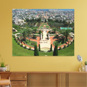 Bahai-tuinen in Haifa, Israël Canvas Afdruk (Insitu (Woonkamer))