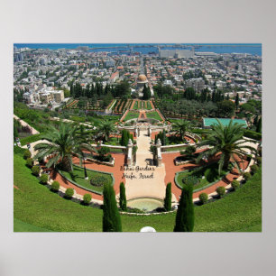 Bahai-tuinen in Haifa, Israël Poster
