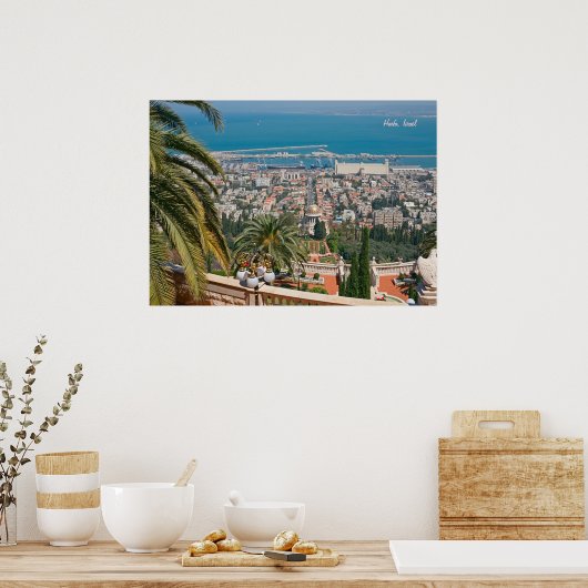 Bahá'í-tuinen van Haifa Poster (Keuken)