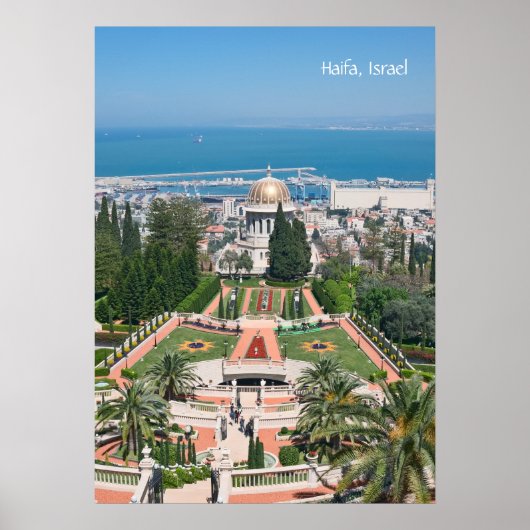 Bahá'í-tuinen van Haifa Poster (Voorkant)