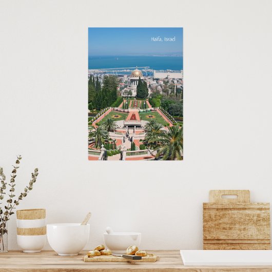 Bahá'í-tuinen van Haifa Poster (Keuken)