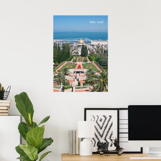 Bahá'í-tuinen van Haifa Poster (Thuiskantoor)