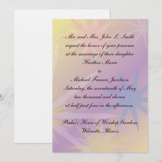 Baha'i Wedding Invitation Kaart (Voorkant / Achterkant)