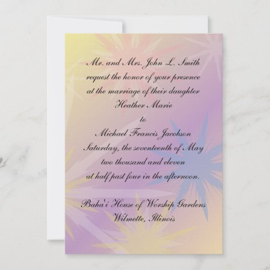 Baha'i Wedding Invitation Kaart (Voorkant)