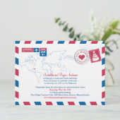 Bahama Air Mail Post Bruiloftsreceptie Kaart (Staand voorkant)