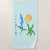 Bahama Beach Girl Palm Sun Beach Towel Strandlaken (Voorkant)