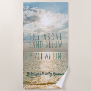 Bahama Beach Quote Sky boven vrede in Strandlaken