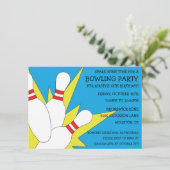 Bahama Blue 7-10 Split Bowling Birthday Party Kaart (Staand voorkant)