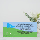 Bahama Blue Hit the Green Golf Birthday Party Kaart (Staand voorkant)